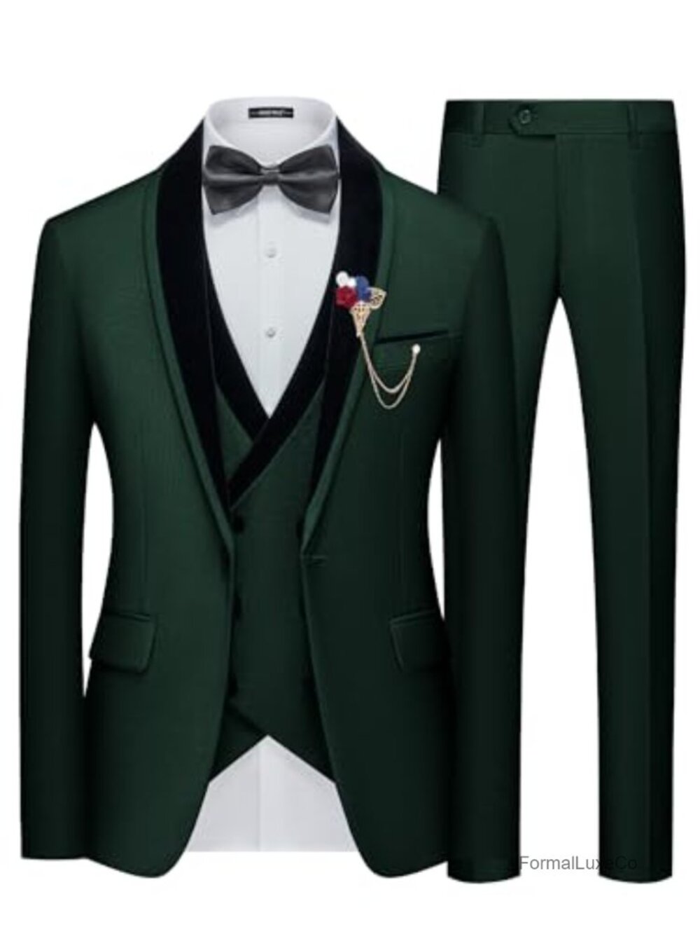 Men's 3 Piece Slim Fit Tuxedo Suit Set Formal Wedding Prom